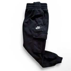 Nike Black Kids Sweatpants with White Swoosh